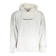 Tommy Hilfiger Vit hoodie med dragkedja och logotyp White, Herr