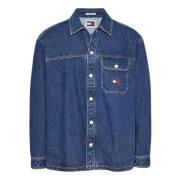 Tommy Hilfiger Denim Skjorta Retro Stil Blue, Herr