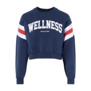 Sporty & Rich Blå Wellness Cropped Sweatshirt Blue, Dam