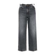 PT Torino Hög Midja Denim Palazzo Jeans Gray, Dam