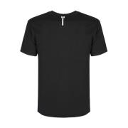 Les Hommes Mäns Rund Hals Tryckt T-shirt Black, Herr