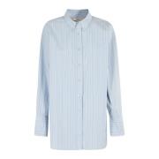 Remain Birger Christensen Randig Oversize Skjorta Blue, Dam