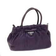 Prada Vintage Pre-owned Laeder handvskor Purple, Dam