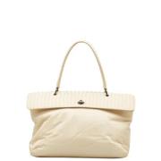 Bottega Veneta Vintage Pre-owned Laeder axelremsvskor Beige, Dam