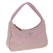 Prada Vintage Pre-owned Nylon handvskor Pink, Dam