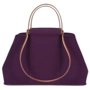 Hermès Vintage Pre-owned Canvas handvskor Purple, Dam