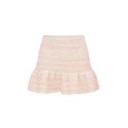 Loveshackfancy Paljett Boucle Mini Kjol Pink, Dam