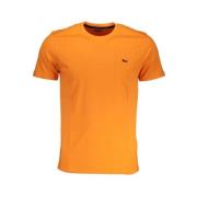 Harmont & Blaine Orange Bomull T-shirt, Broderad Logotyp Orange, Herr