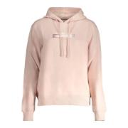 Calvin Klein Rosa hoodie med broderat logotyp Pink, Dam