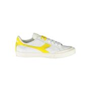 Diadora Vit Tyg Sneaker med Kontrastdetaljer White, Dam