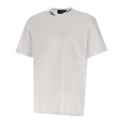 Dsquared2 Vit Bomull T-shirt med Logotyp White, Herr