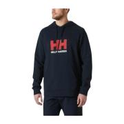 Helly Hansen Marinblå Logo Hoodie Blue, Herr