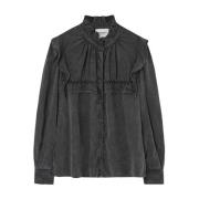 Isabel Marant Svart blus med spetsdetaljer Black, Dam