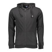 Sergio Tacchini Huvtröja med dragkedja svart broderad logotyp Black, H...