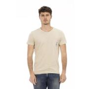 Trussardi Beige Bröstficka T-shirt - Avslappnad Elegans Beige, Herr