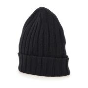 Filippo De Laurentiis Svart Merinoull Beanie Mössa Black, Herr