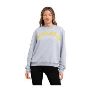 Trussardi Casual Rund Hals Oversized Sweatshirt Gray, Dam