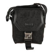 Versace Barocco Messenger Fabric Nylon Väska Black, Herr