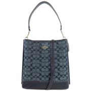 Coach Pre-owned Pre-owned Canvas axelremsvskor Blue, Dam