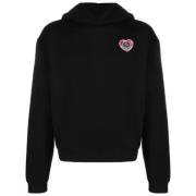 Moncler Logo Applique Hoodie Black, Herr