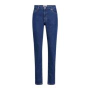 Calvin Klein Slim Mid Blue Jeans för Kvinnor Blue, Dam