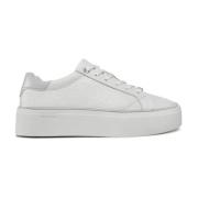 Calvin Klein Platform Lace-Up Sneakers Mono Mix White, Dam