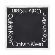 Calvin Klein Kontrast Logo Jacquard Halsduk Black, Dam