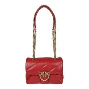 Pinko Mini Classic Nappa Love Puff Väska Red, Dam