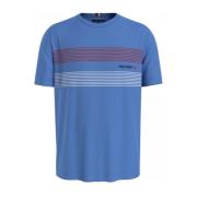 Tommy Hilfiger Mäns Chest Tee 85 T-shirt Blue, Herr