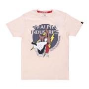 Alpha Industries Wolfhounds Tee Jet Stream White Pink, Herr