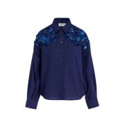 Essentiel Antwerp Stilig Embellished Skjorta Blue, Dam