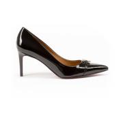 Testoni Elegant Patentläder Stiletto Pump Black, Dam