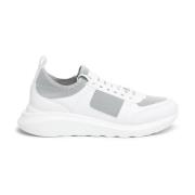 Testoni Modern Tyg Läder Sneaker White, Herr