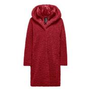 BomBoogie Sherpa Fleece Avtagbar Huva Kappa Red, Dam