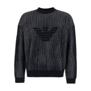 Emporio Armani Örn Logo Sweaters Blue, Herr