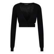 Dolce & Gabbana V-ringad Kort Cardigan Black, Dam