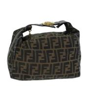 Fendi Vintage Pre-owned Canvas handvskor Brown, Dam