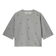 Summum Woman Dekorerad Boxy Sweatshirt Tröja Grå Gray, Dam