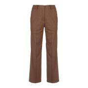 Alysi Ull Straight Leg Byxor Brown, Dam