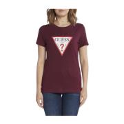 Guess Bomull Logo T-shirt - Rosor Brown, Dam