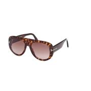 Tom Ford Gradient Bordeaux Solglasögon Dark Havana Stil Brown, Herr