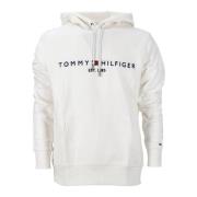 Tommy Hilfiger Vit Logo Hoodie Tröja White, Herr