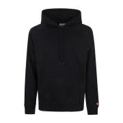 Carhartt Wip Svart Guld Hooded Chase Sweatshirt Black, Herr