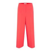 Soaked in Luxury Cropped Wide Leg Pants Hot  Red, Dam