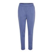 Kaffe Blå Indigo Slim Fit Elastisk Midja Byxor Blue, Dam