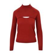 Patrizia Pepe Stiliga Turtlenecks för Reguljär Passform Red, Dam