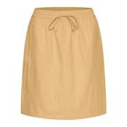 Saint Tropez Elastisk Midja Kjol Croissant Beige, Dam