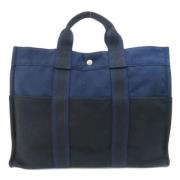 Hermès Vintage Pre-owned Canvas handvskor Blue, Dam