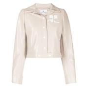 Courrèges Vinyljacka med lackad finish Beige, Dam