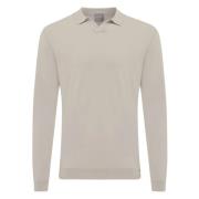 Gentiluomo Knappfri Polo LS Beige Beige, Herr